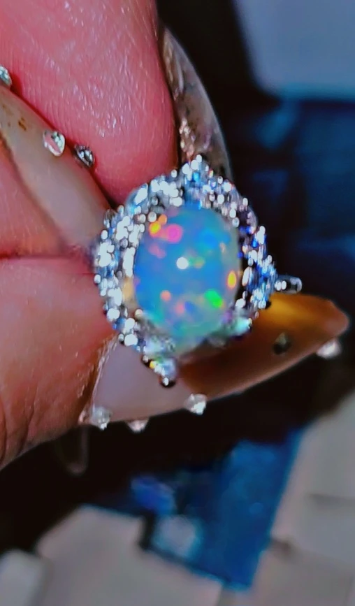Opal and Cubic Zirconia Ring - photo 4