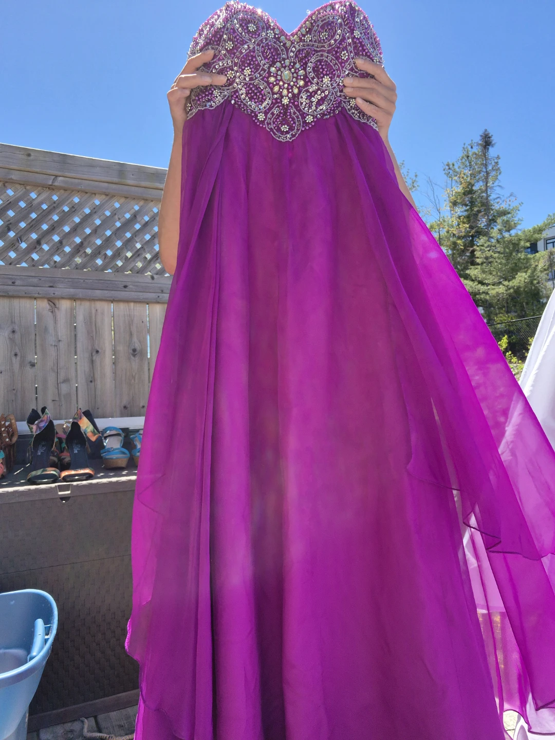 Fiesta Purple Beaded Prom Dress Size S