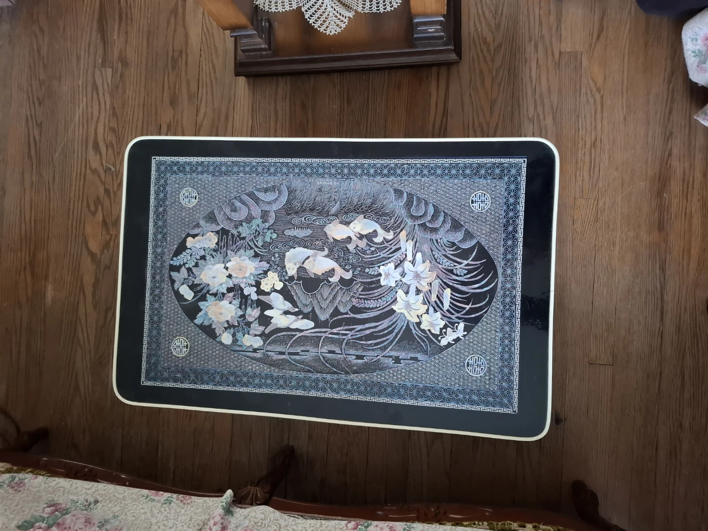 Decorative Tray Table with Mother of Pearl Inlay - photo 3