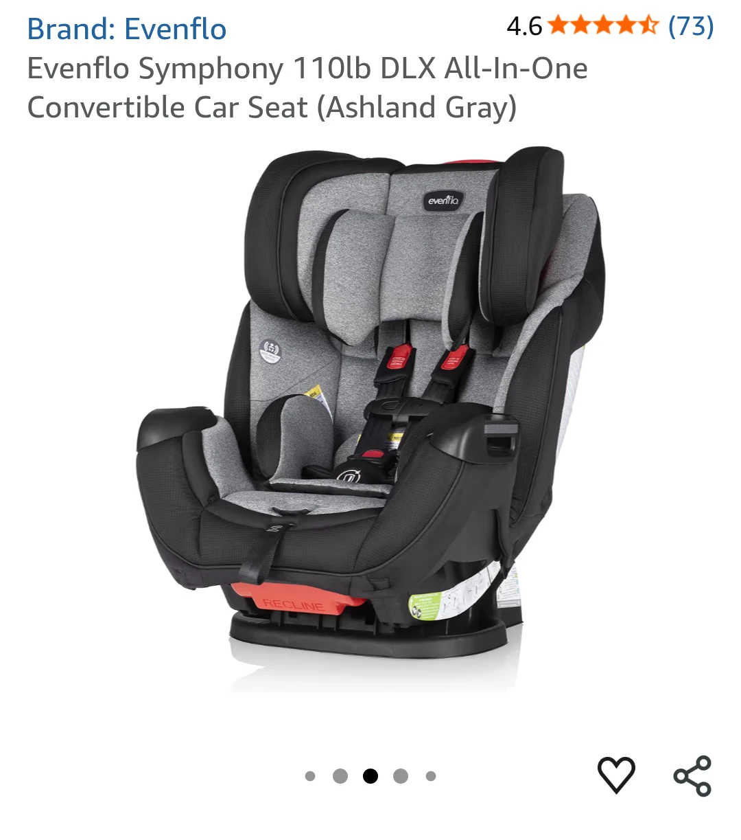 Evenflo Symphony DLX All-In-One Convertible Car Seat - photo 3
