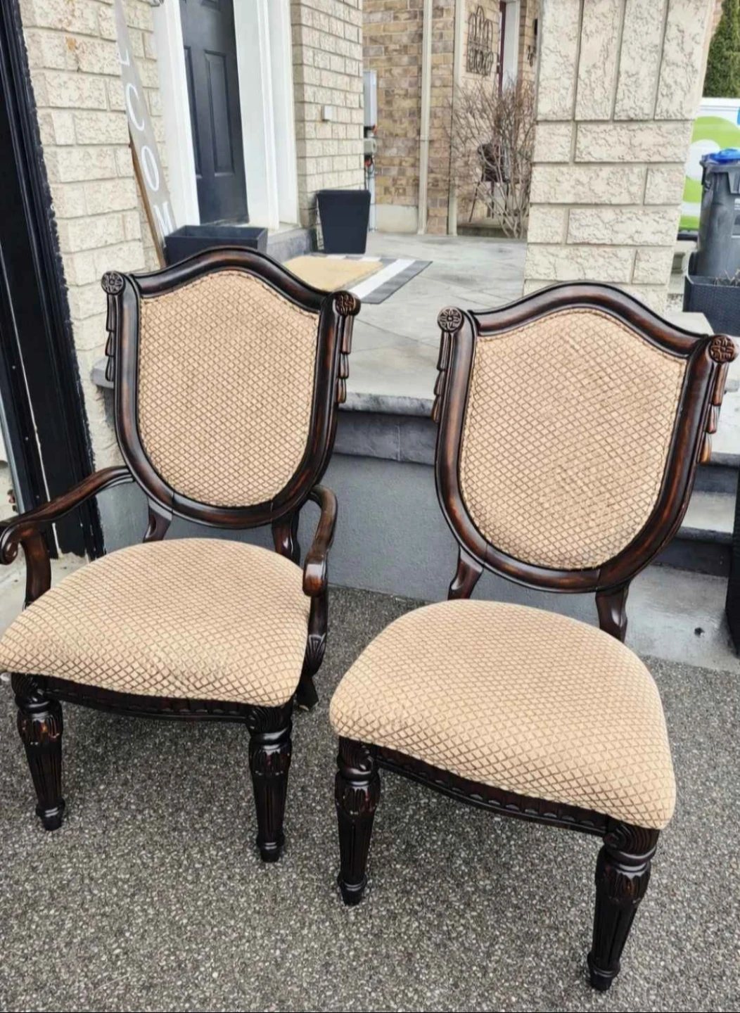 Set of 8 High-End Carved Wood Dining Chairs