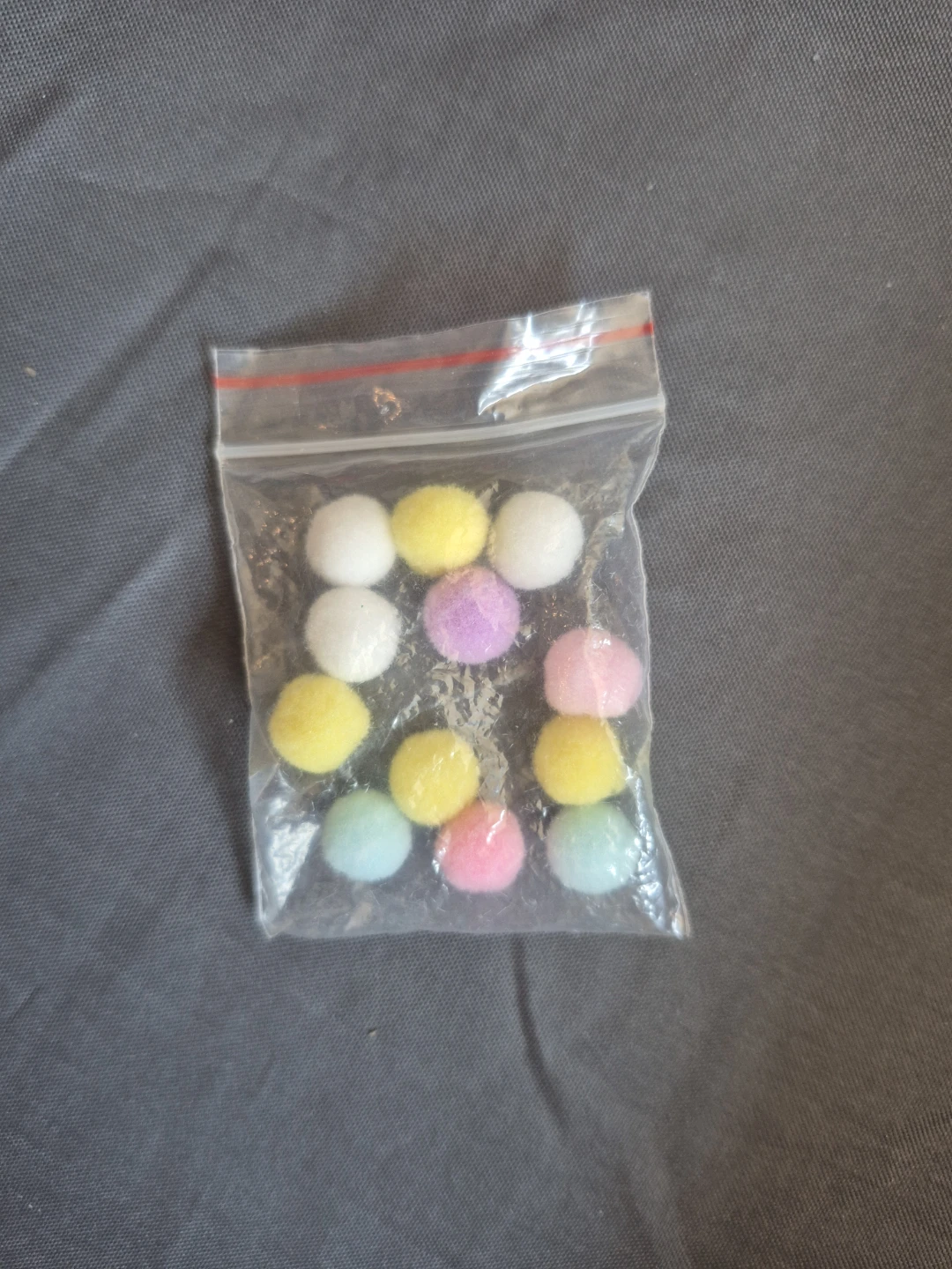 Bag of 12 Mixed Colour Pom Poms
