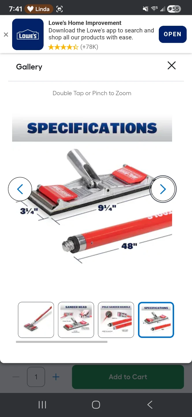 WAL-BOARD TOOLS Pole Sander 3.25-in x 9.38-in - photo 4