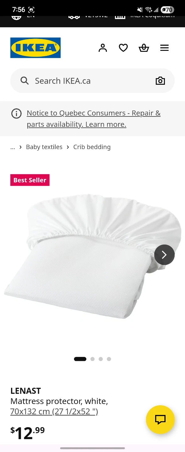 IKEA LENAST Mattress Protector - photo 2