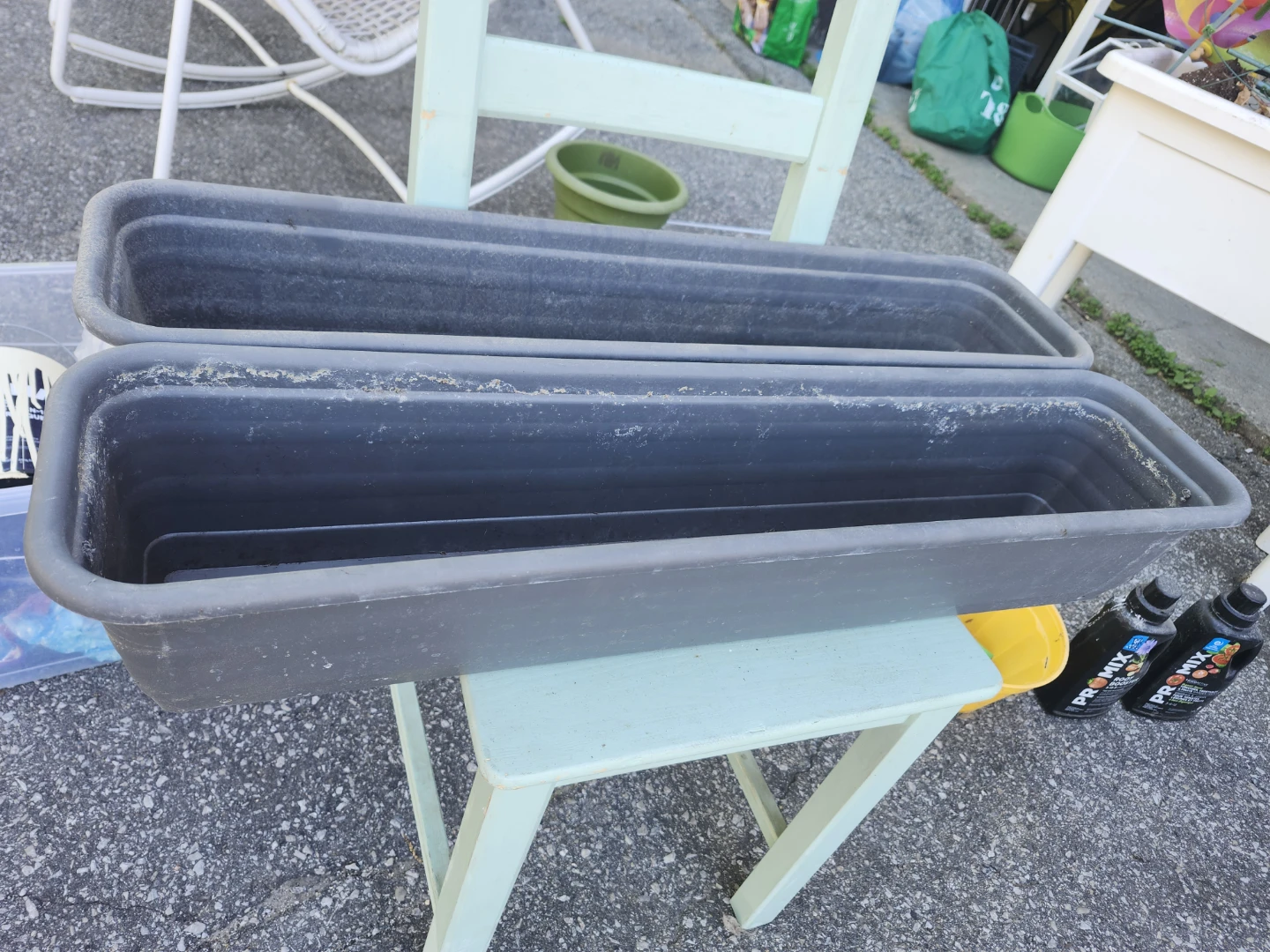 Set of 2 Dark Grey Rectangular Planters - photo 2