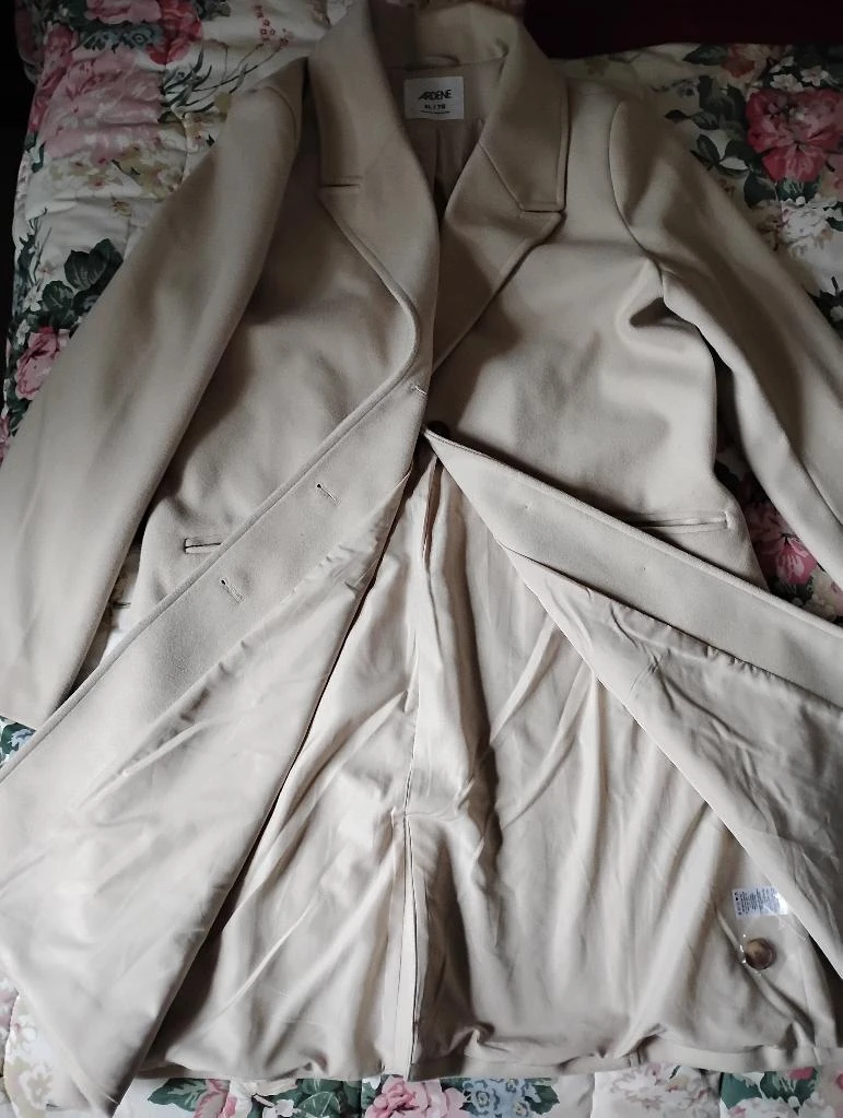Cream Beige Button-Up long Coat - photo 2