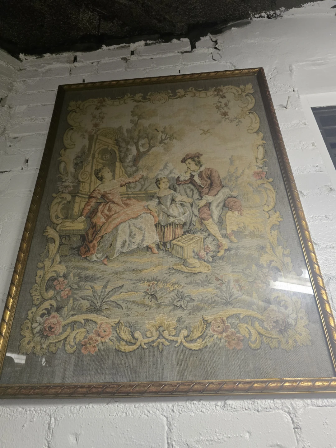 Vintage Antique Framed Tapestry Wall Hanging - photo 3