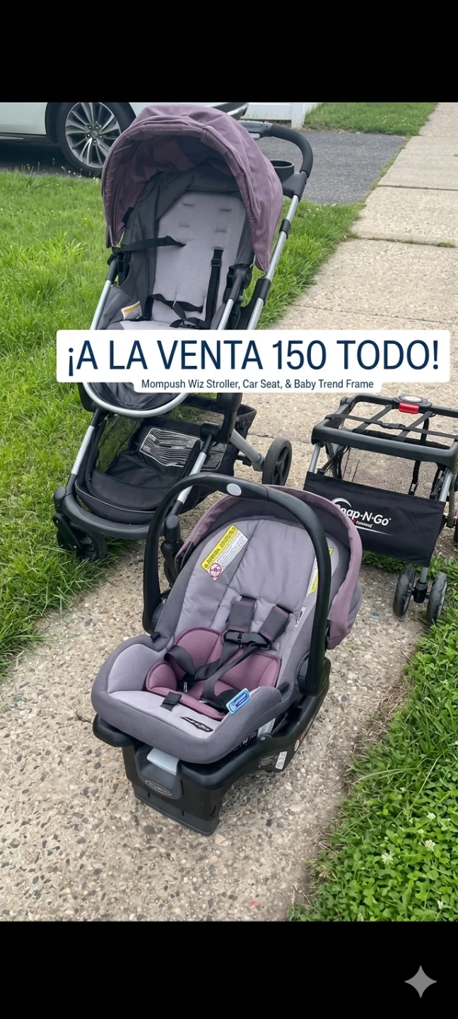 Stroller, Car Seat, and Baby Trend Frame Travel System