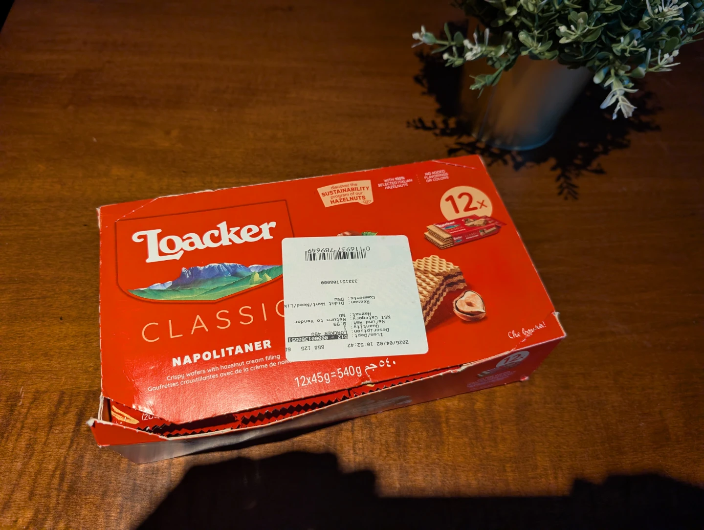 Loacker Classic Napolitaner Wafers (12x45g) - photo 2