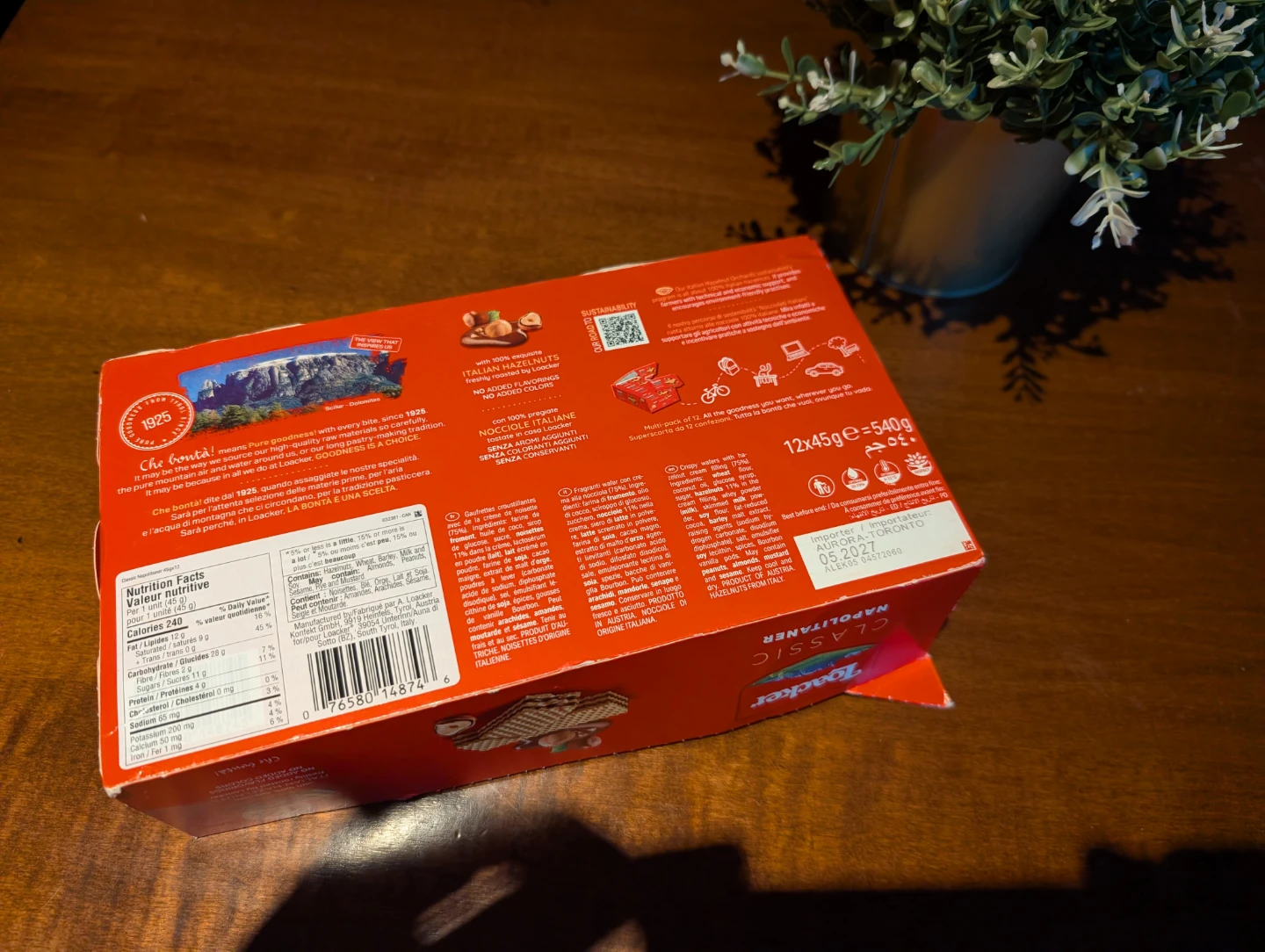 Loacker Classic Napolitaner Wafers (12x45g) - photo 3