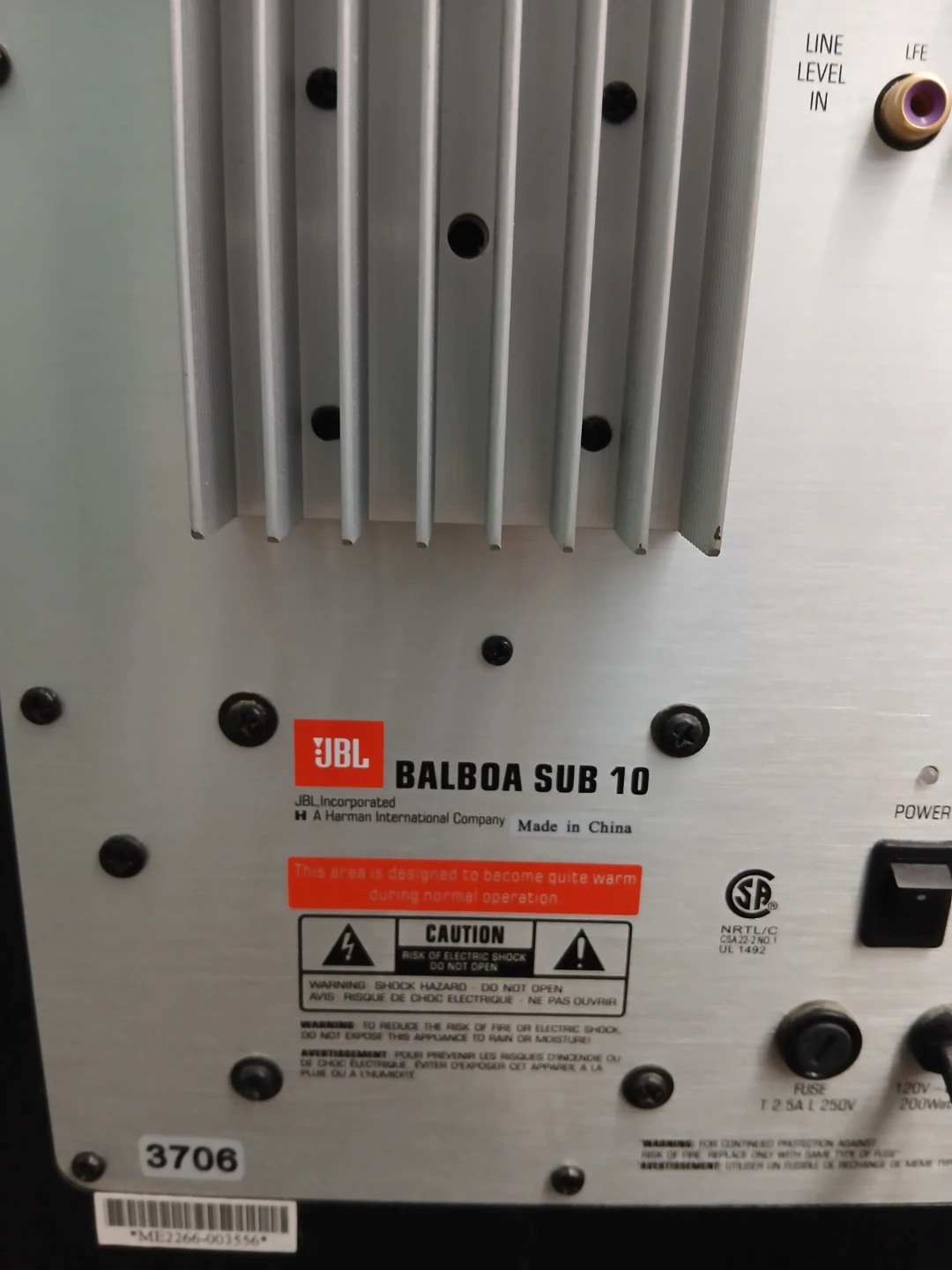 JBL Balboa SUB 10 Powered Subwoofer - photo 5