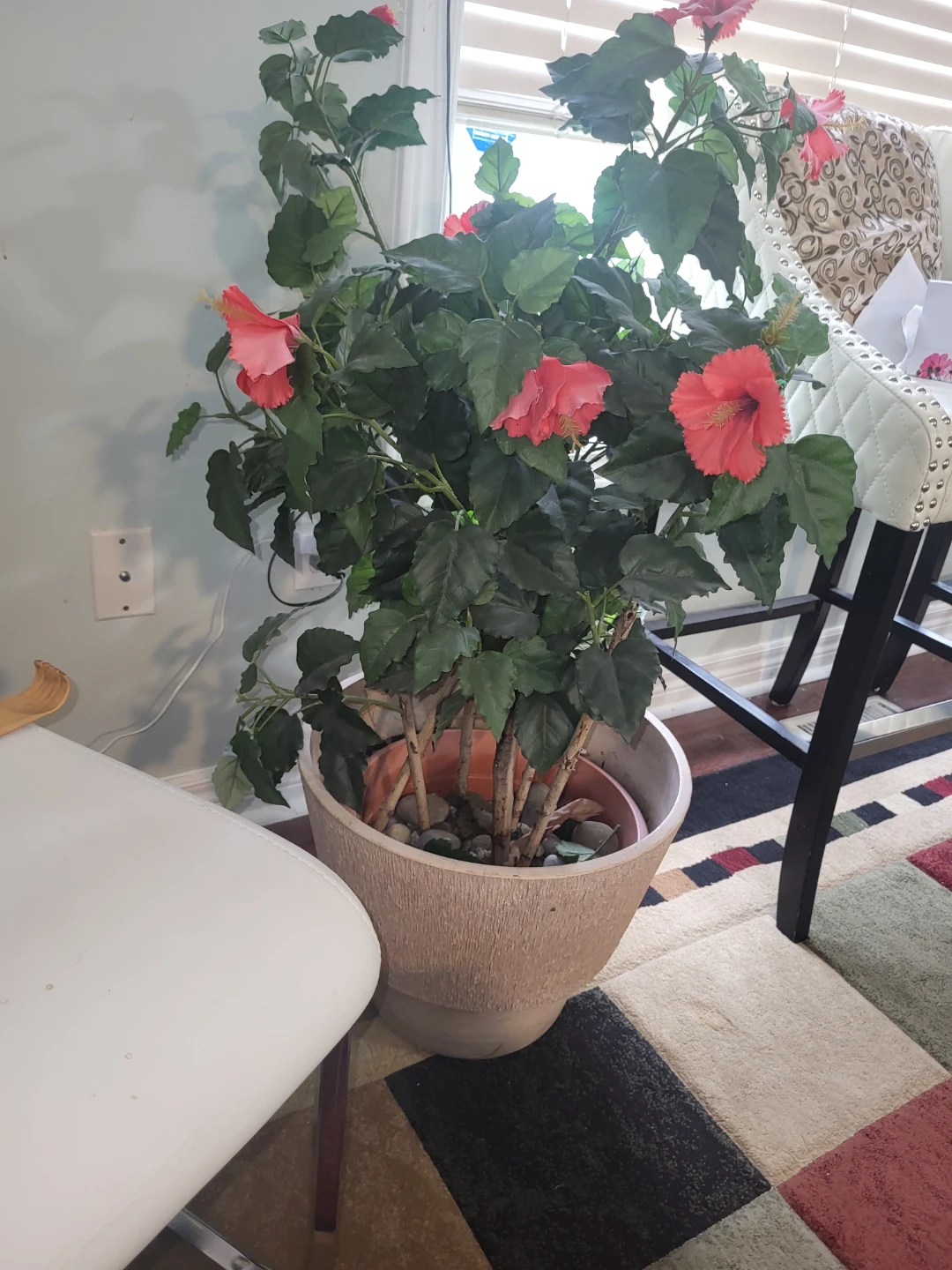 Artificial Hibiscus Plant in Pot
