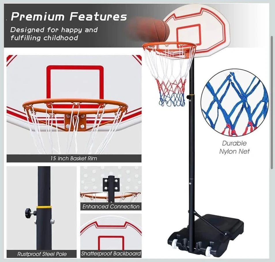 Portable Basketball Hoop System with Adjustable Height - photo 2