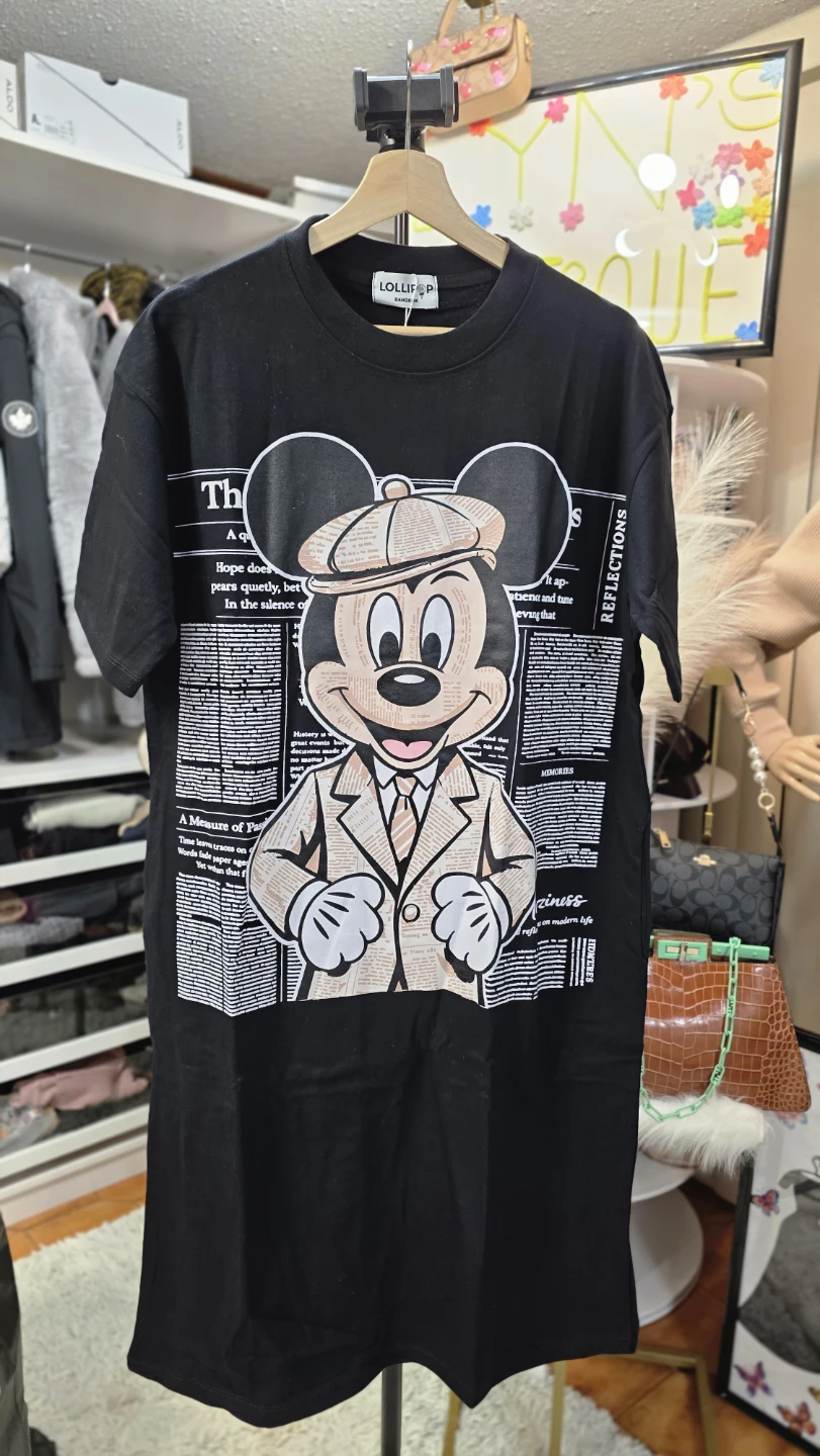 Lollifop Mickey Mouse Black T-Shirt