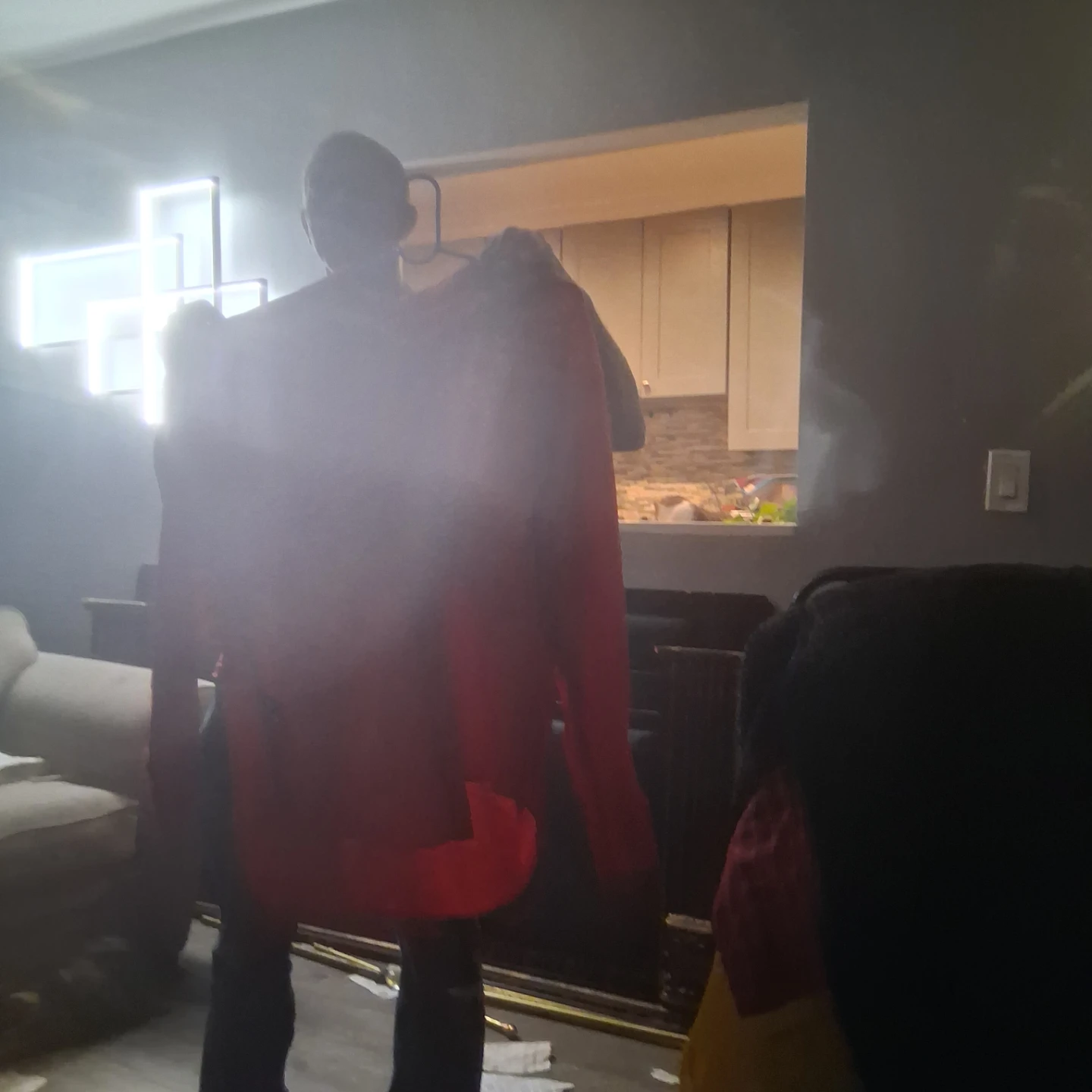 Men's Red Plaid Shirt and Black Sherpa Jacket Bundle - photo 2