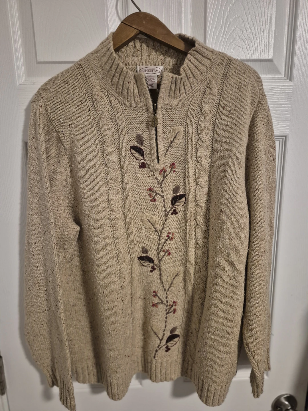 Cottagecore ,Embroidered Cable Knit Sweater