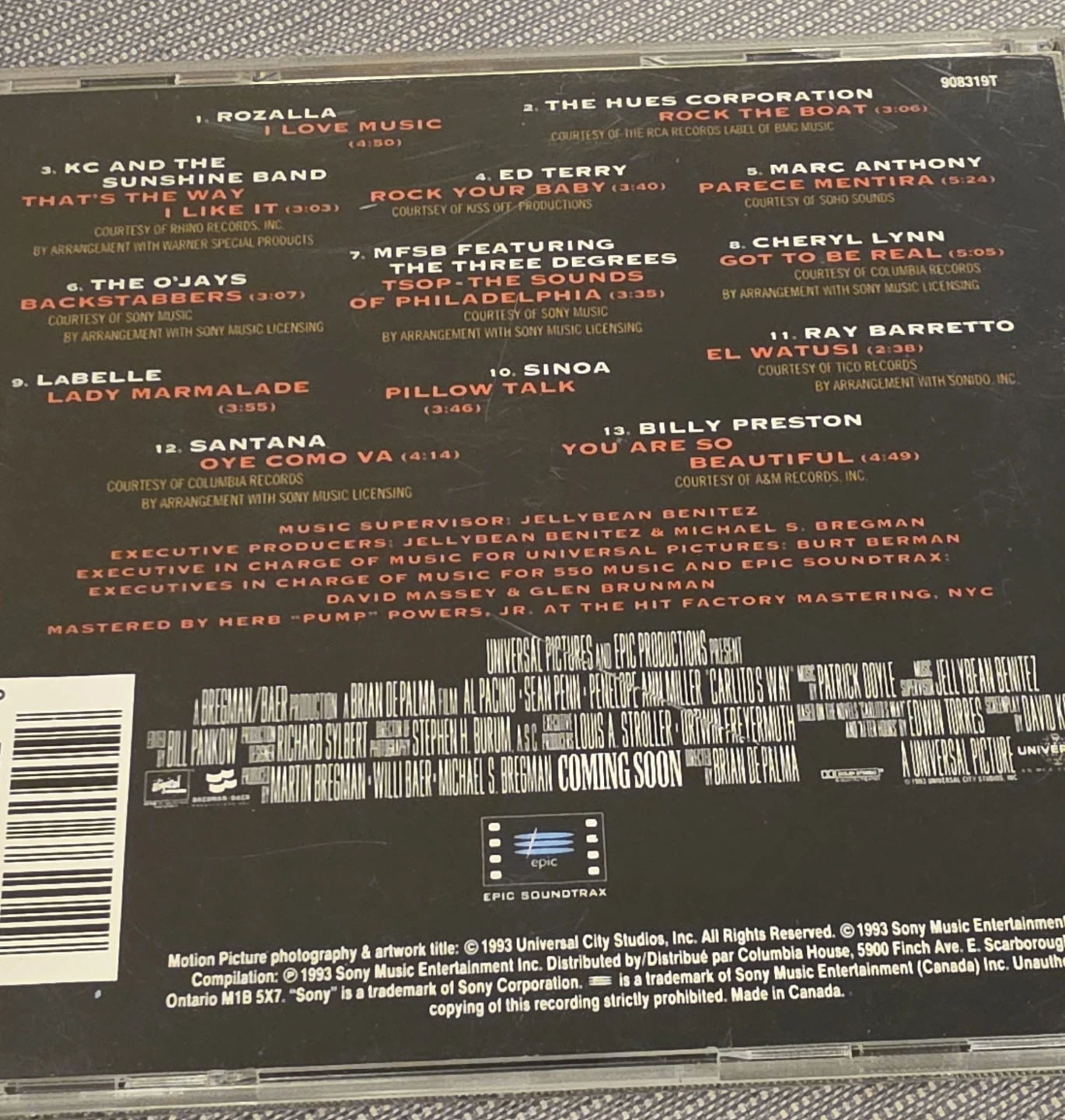 Carlito's Way Music From The Motion Picture CD - photo 3