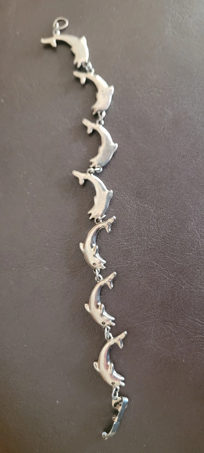 Silver Dolphin Charm Bracelet