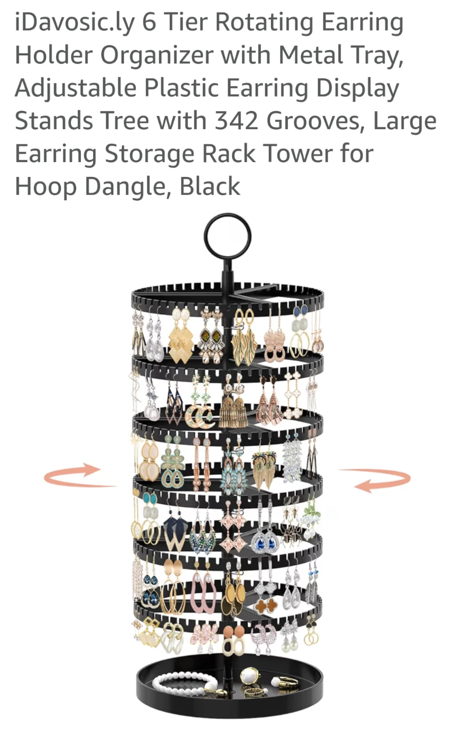 6 Tier Rotating Earring Holder Organizer - photo 4