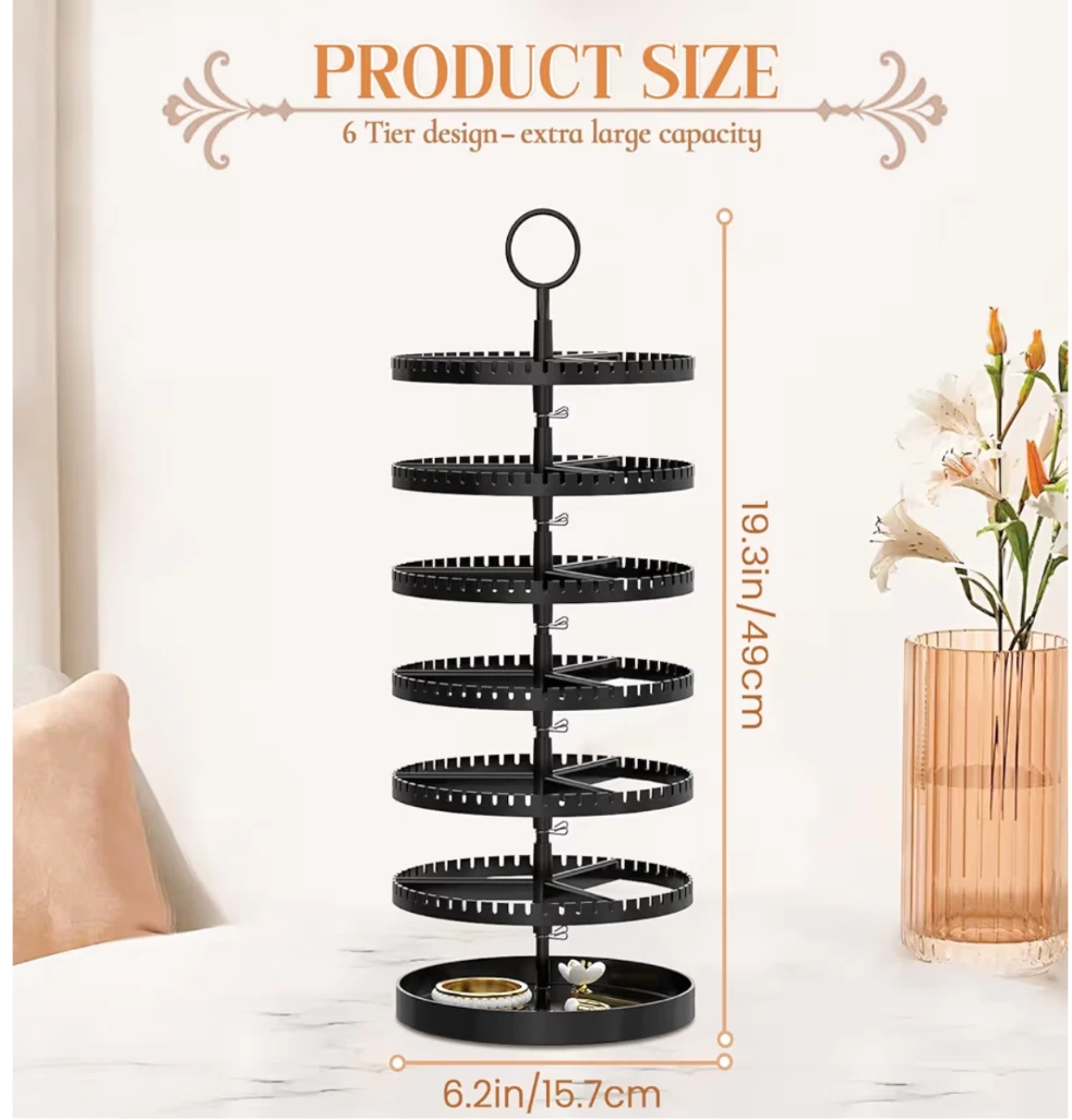 6 Tier Rotating Earring Holder Organizer - photo 5
