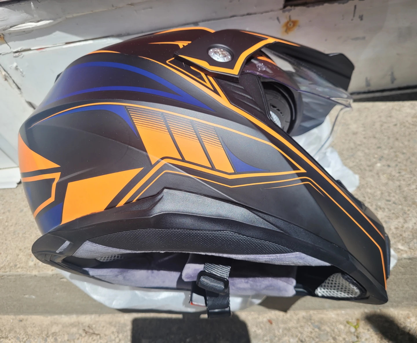 ILM Motorcycle Helmet Orange/Black Size S (55-56cm)