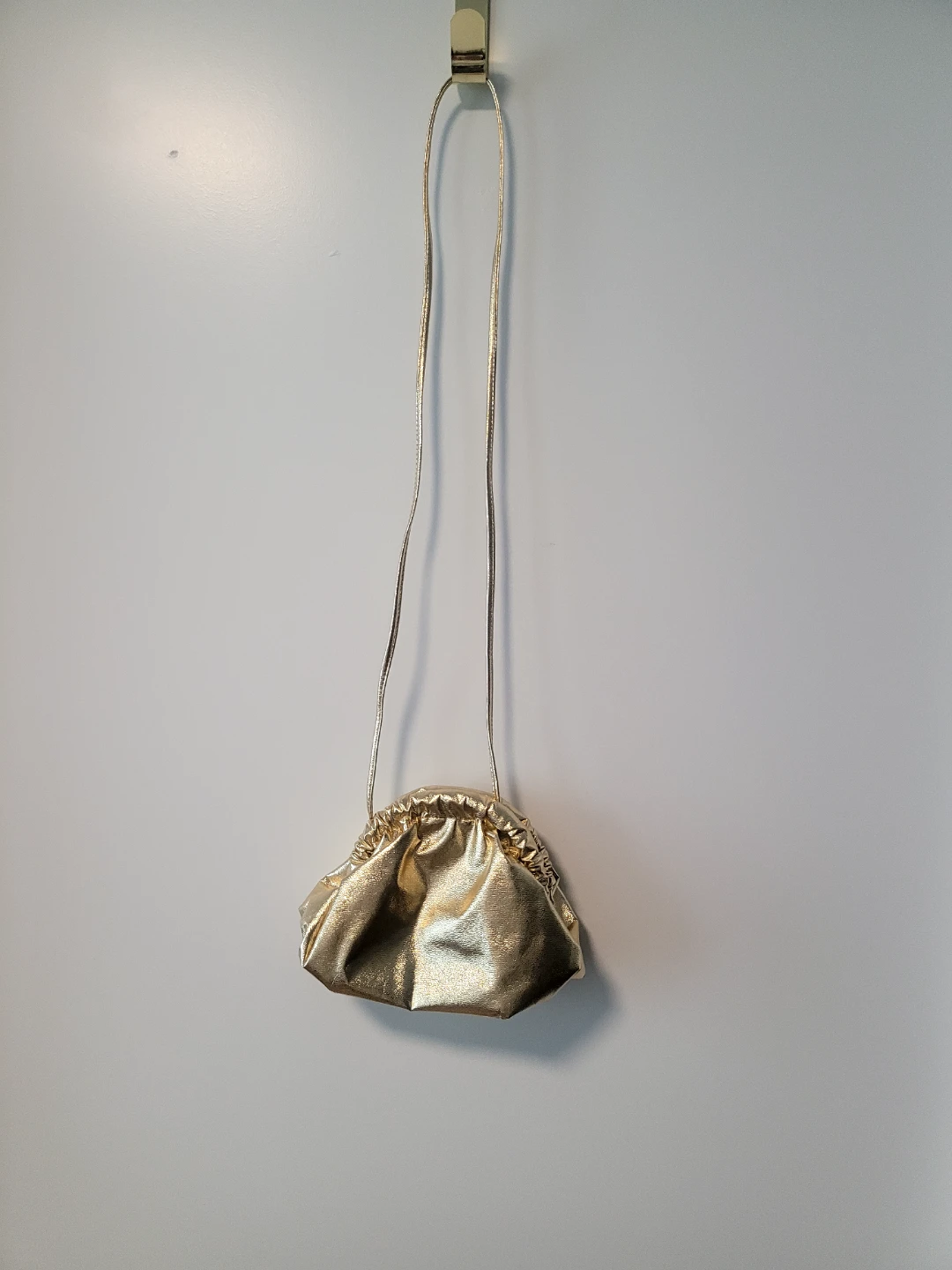 Gold Metallic Clutch Bag with Strap - photo 3