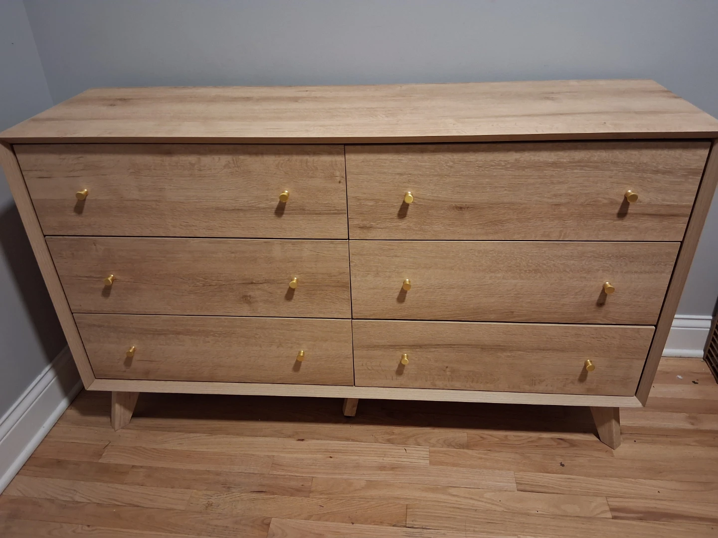 6-Drawer Dresser - Light Wood Finish