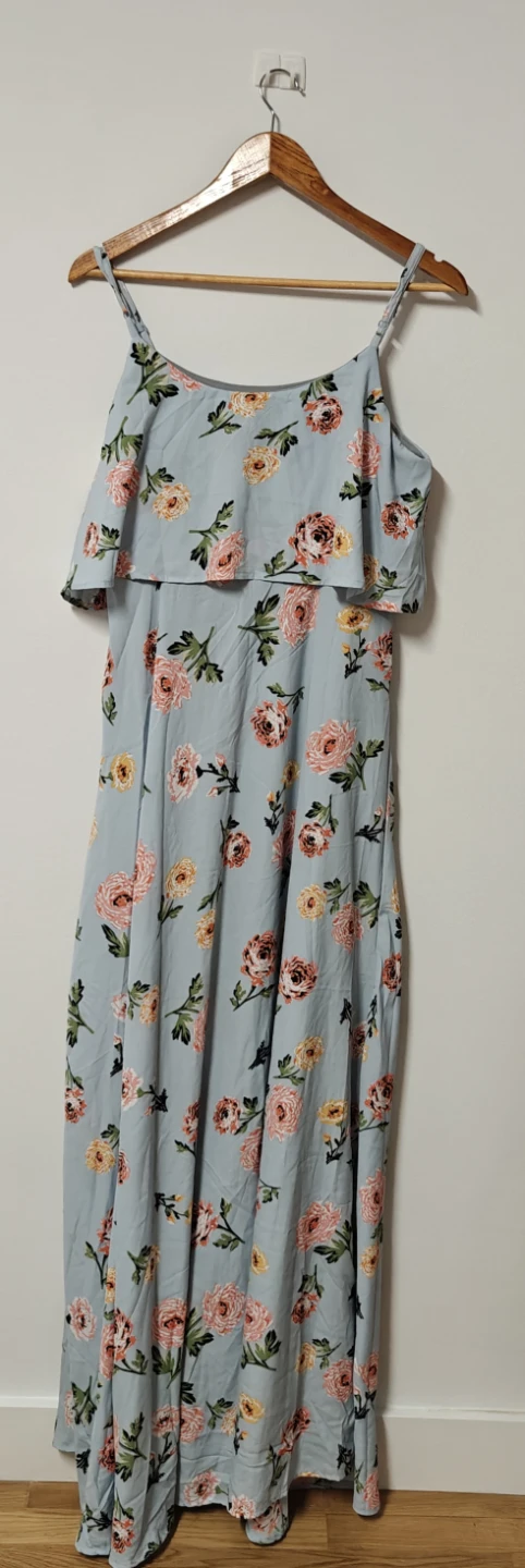 Light Blue Floral Maxi Dress - photo 2