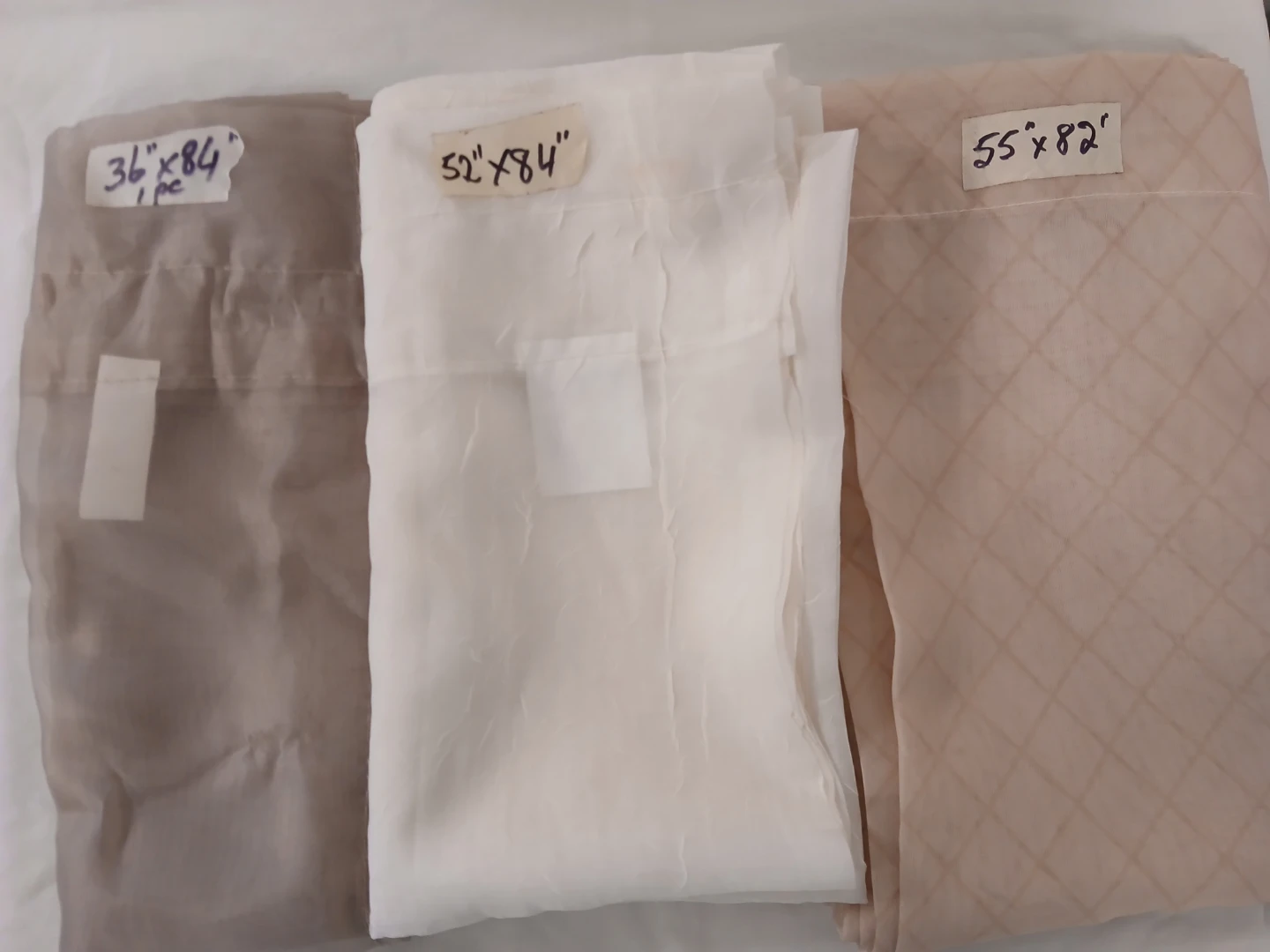 3 pcs Sheer Curtains. $6 EACH. It's available.