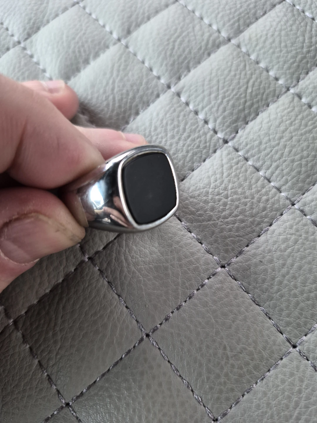 Vitaly Signet Ring with Black Stone size 10.5 - photo 2