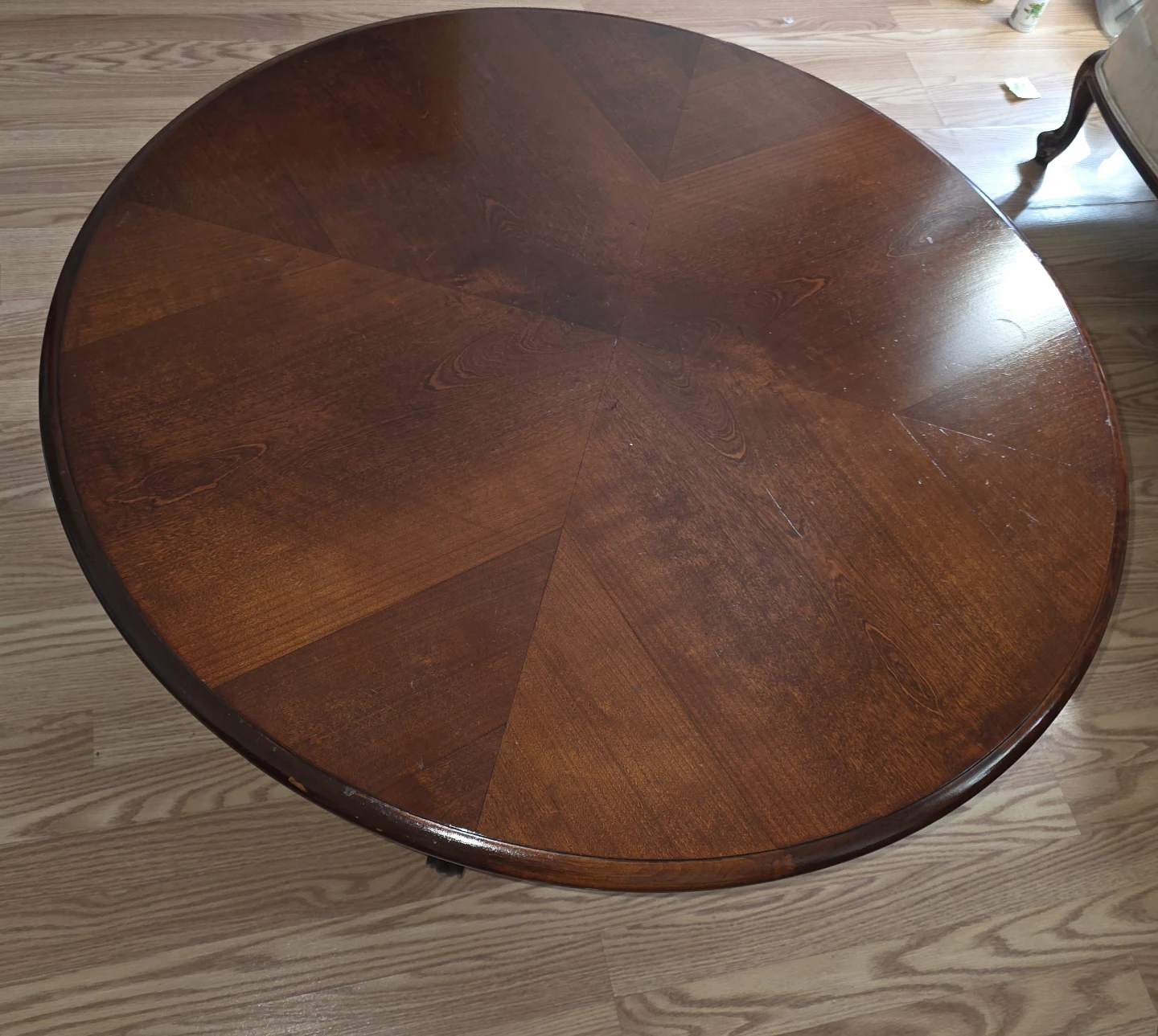 Round Wood Coffee Table - photo 3