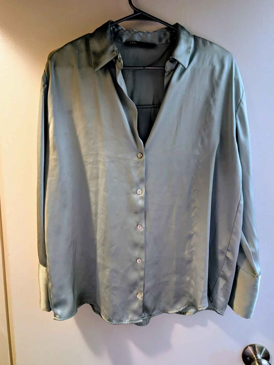 ZARA Satin Button-Up Shirt