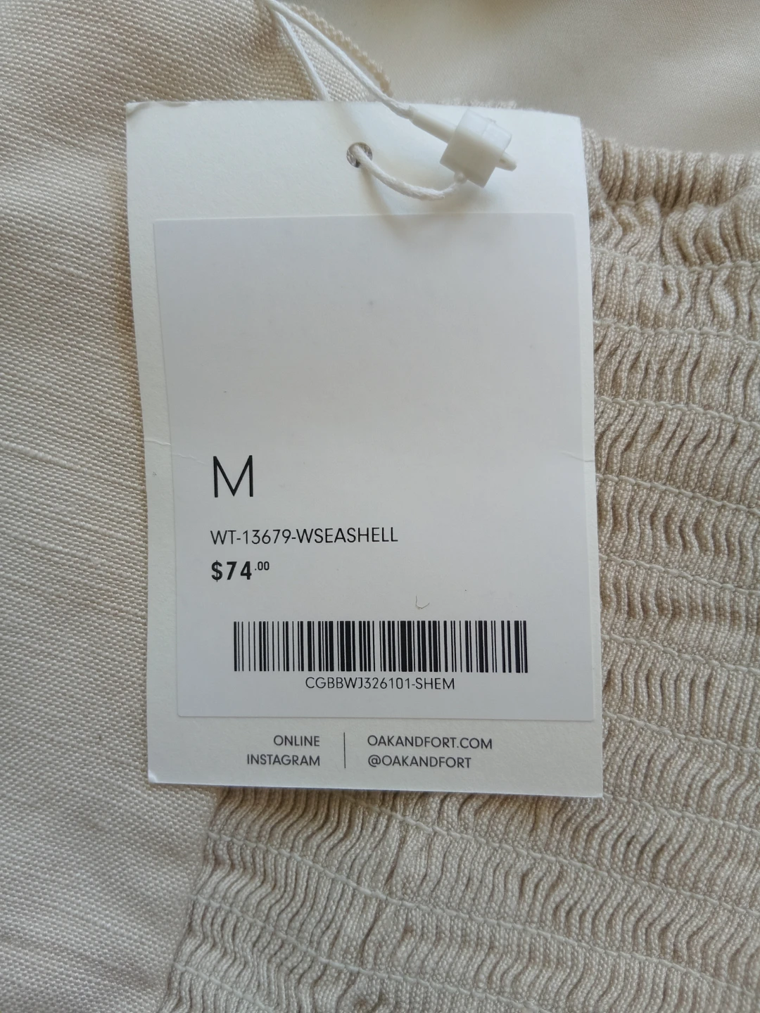 OAK + FORT Cream Linen Blend Halter Top - Size M - photo 4