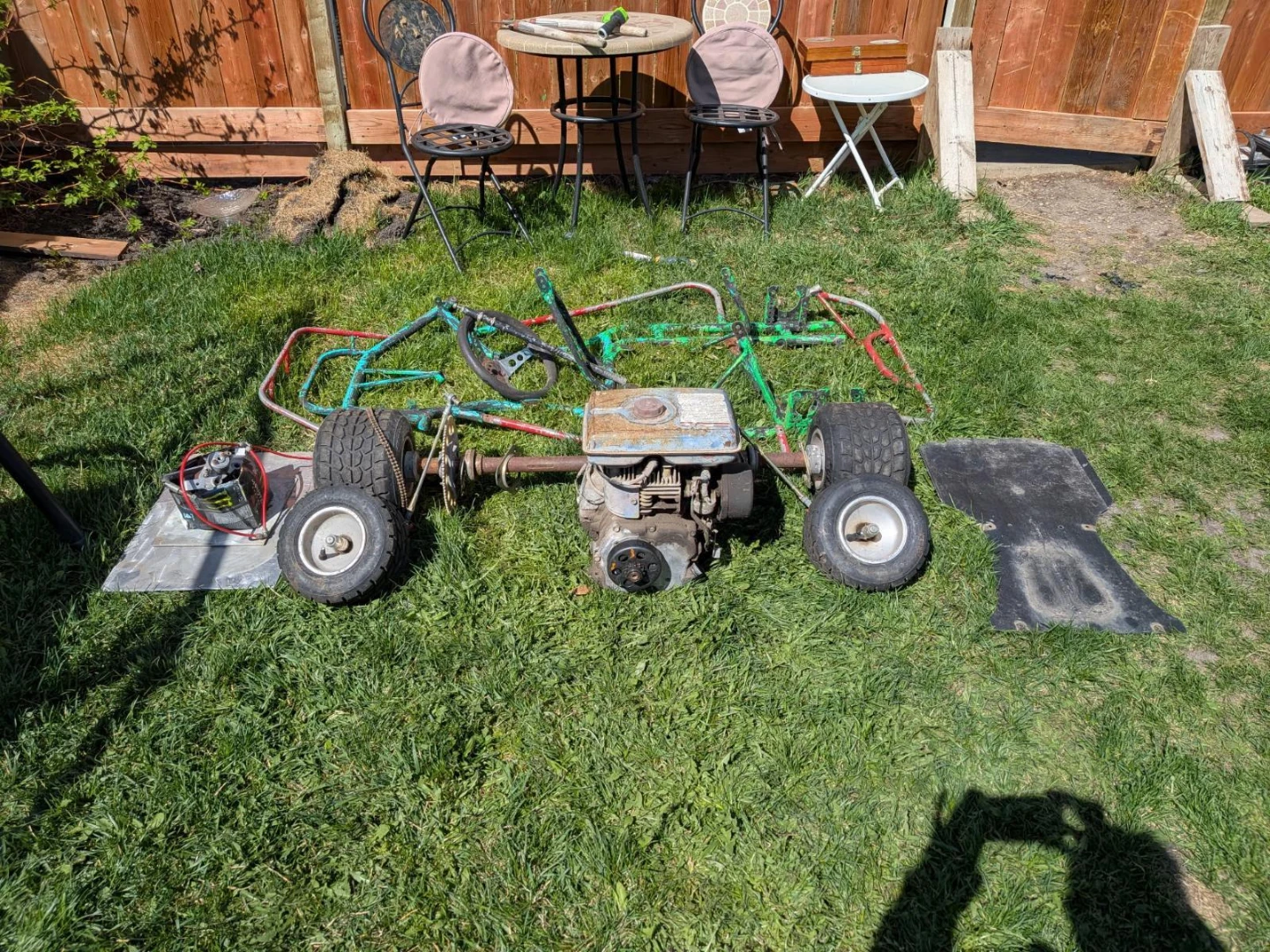 Go-Kart Frame with Engine and Floor Pan