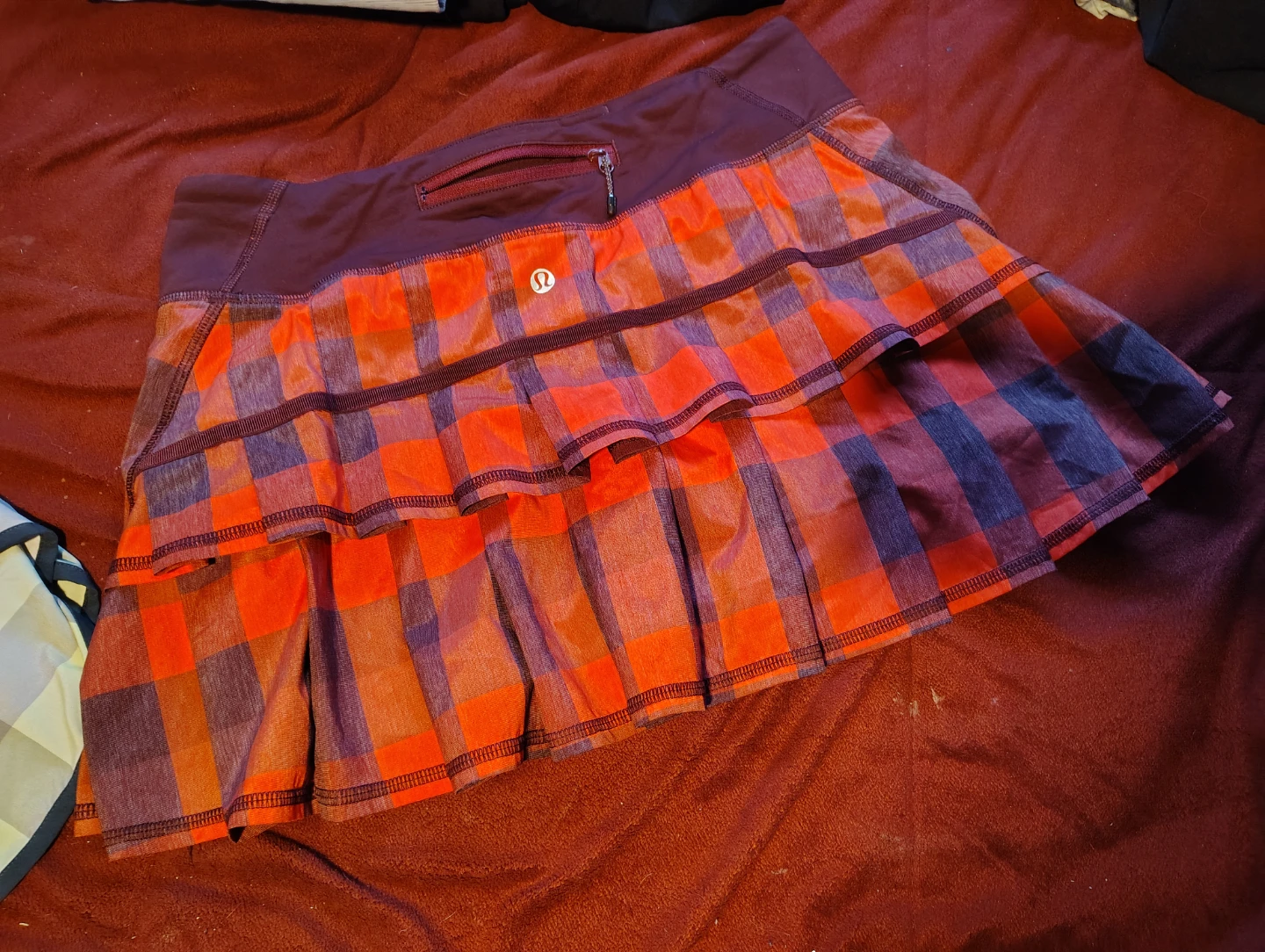 Lululemon Plaid Skirt, sports bra and shorts - photo 3