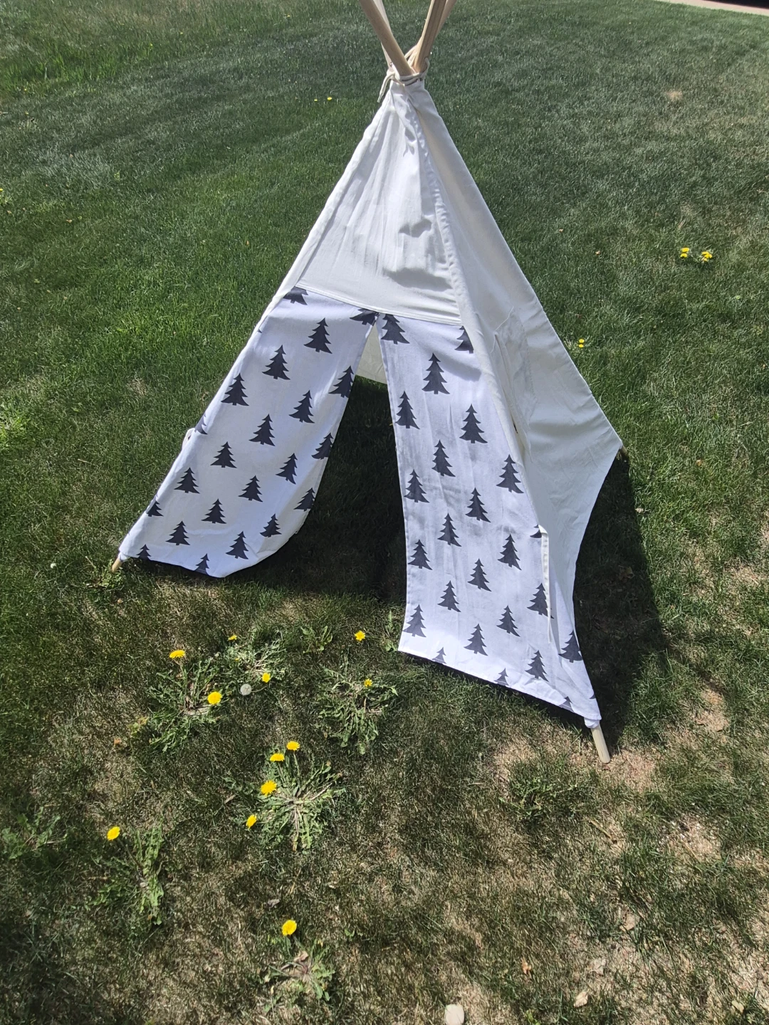 White Kids Play Tent with Tree Pattern - photo 2