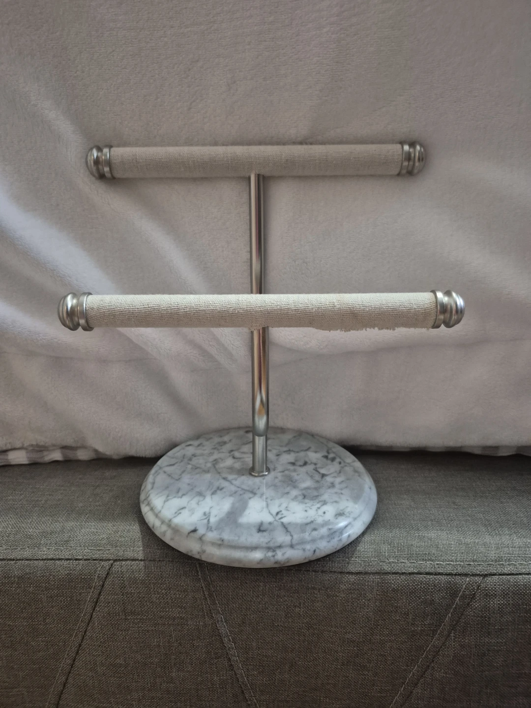 Marble Base Two-Tier Bracelet Jewelry Stand