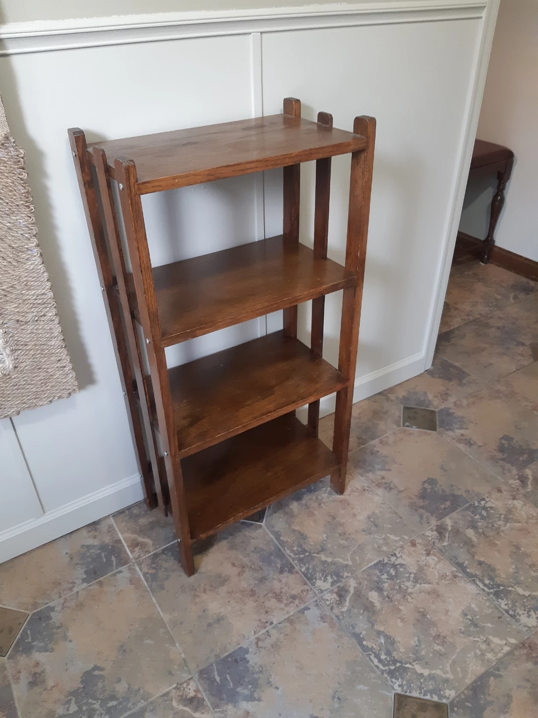 wooden Arts and Crafts era mission style bookcase - photo 3