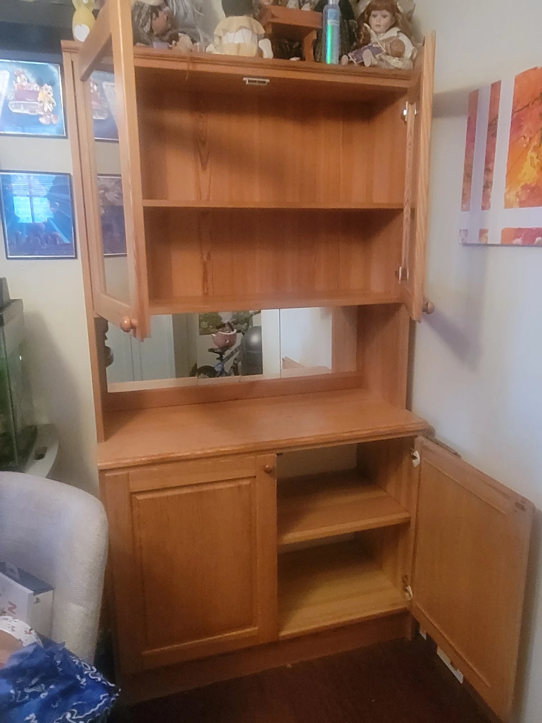 Wooden Cabinet with Glass Doors - photo 2