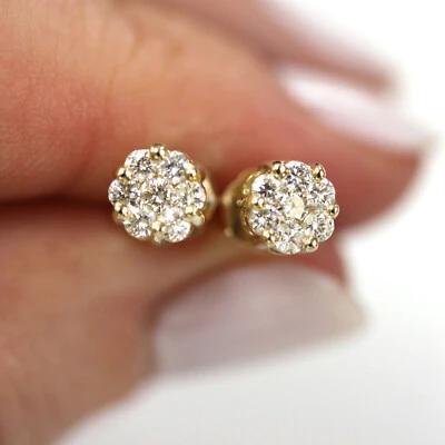 14k Heavy Gold Plated Flower Stud Earrings