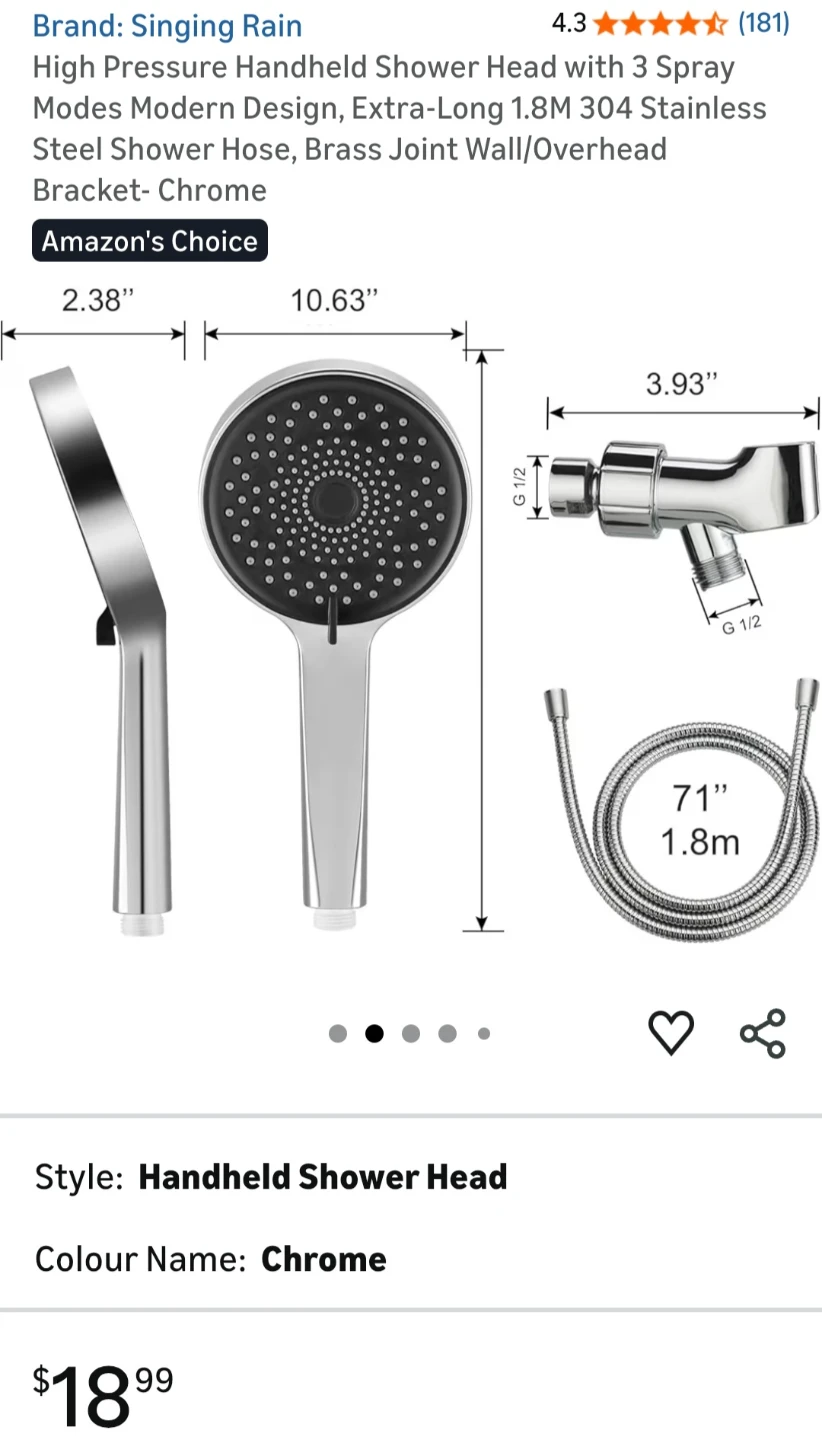 Singing Rain High Pressure Handheld Shower Head - photo 2