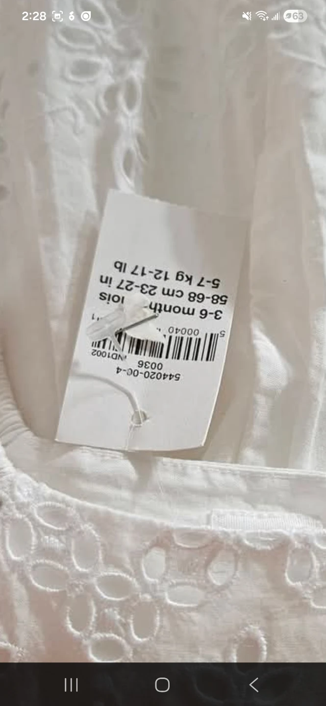 White Baby Dress with Bloomers 3-6 Months - photo 3