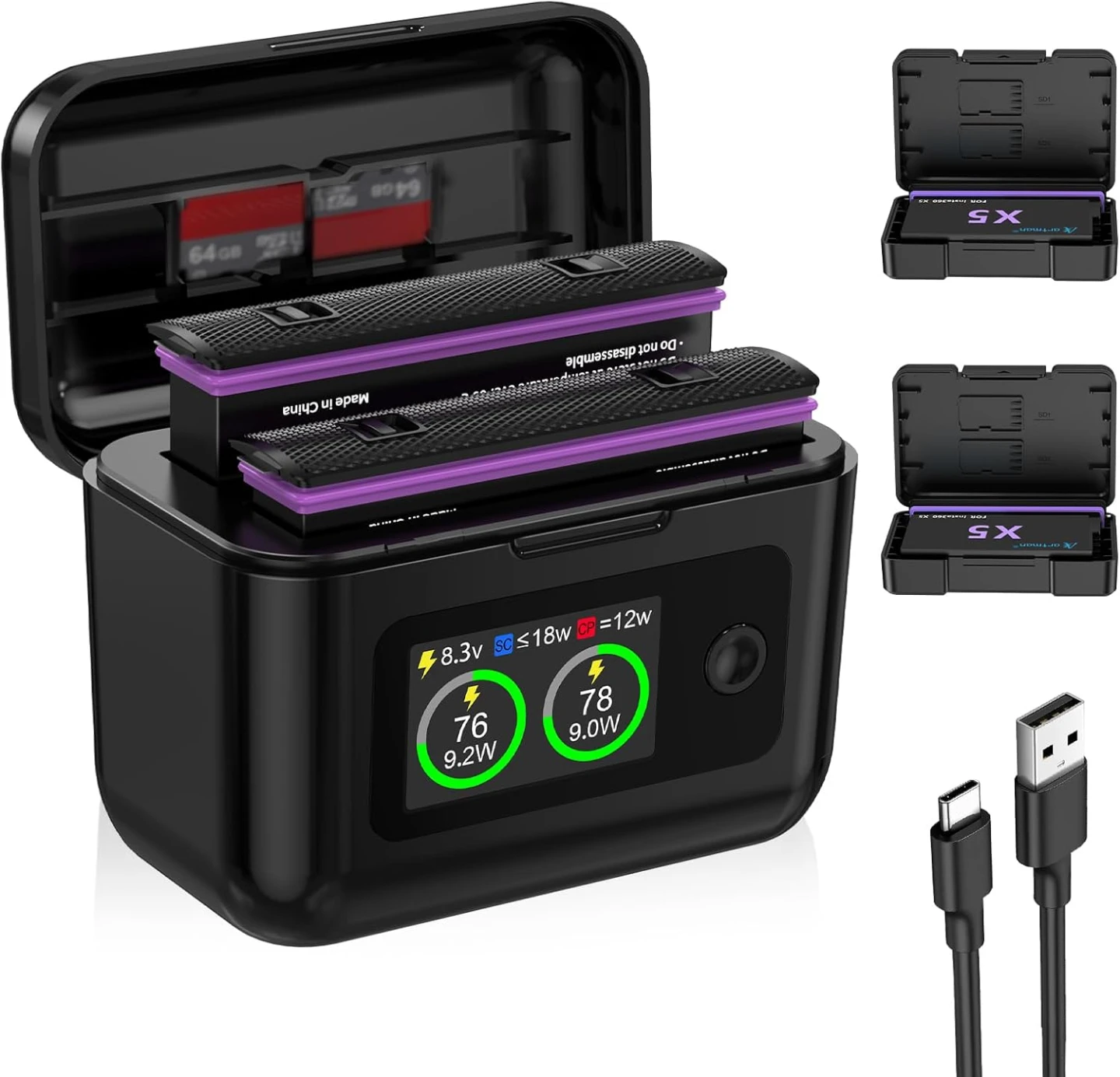 Dual Battery Charger for Insta360 X5