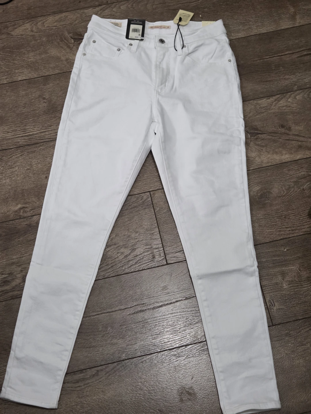 New Levi's 721 High Rise Skinny Jeans White Women's Size 30 - photo 3