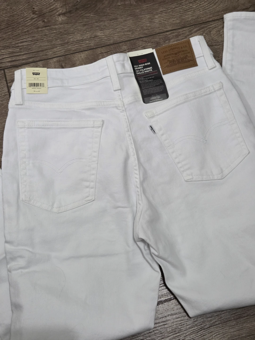 New Levi's 721 High Rise Skinny Jeans White Women's Size 30 - photo 4
