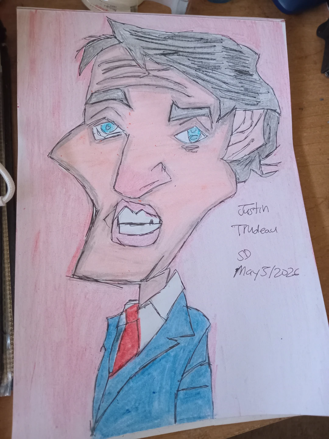 JUSTIN TRUDEAU DRAWING BY CUSTOM ARTIST SHERWIN - photo 2