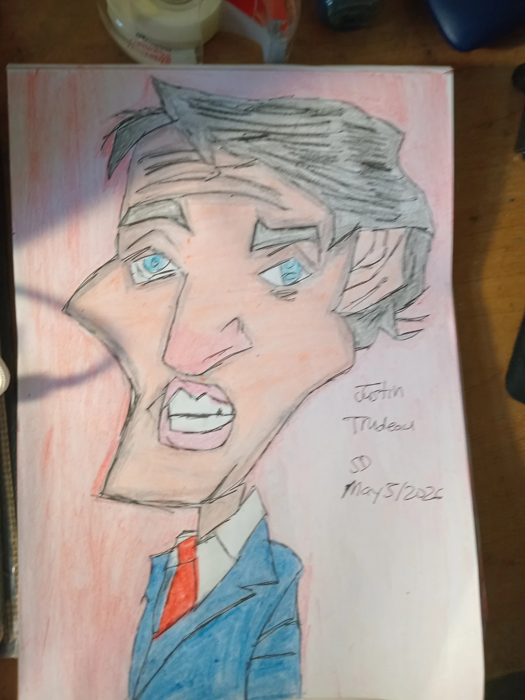 JUSTIN TRUDEAU DRAWING BY CUSTOM ARTIST SHERWIN - photo 4