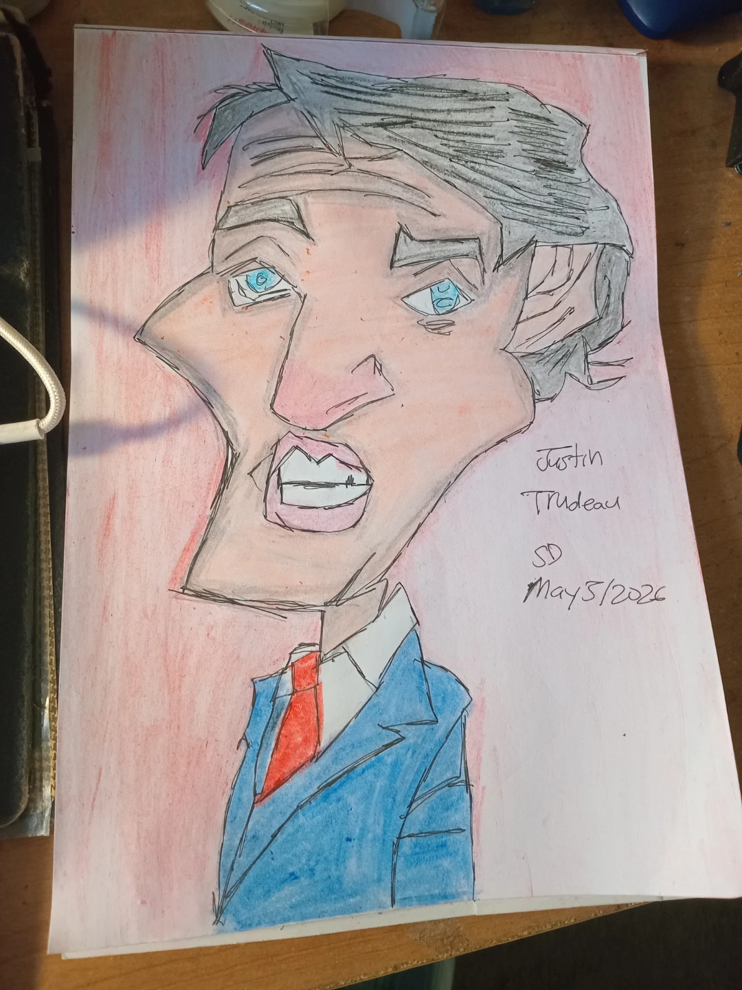 JUSTIN TRUDEAU DRAWING BY CUSTOM ARTIST SHERWIN - photo 5