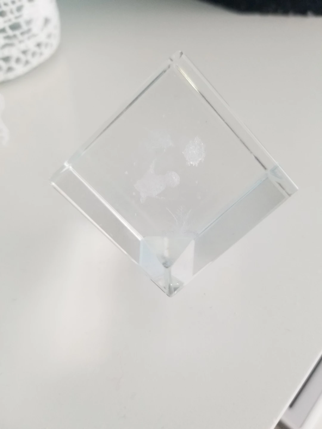 Clear Glass Cube Paperweight