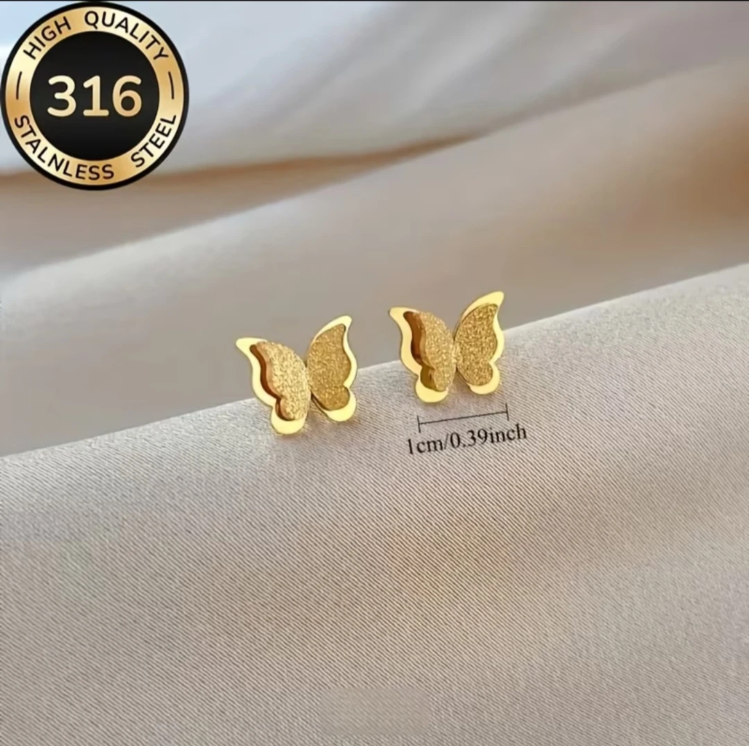 Golden Butterfly Earrings - *Brand New* - photo 2